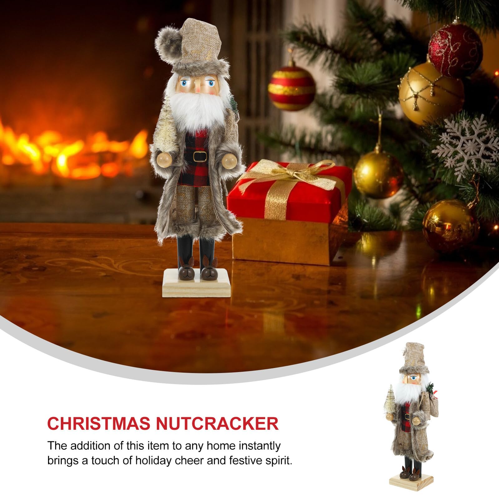VALICLUD Holz-nussknacker-Statue für Weihnachts-Dekoration Tisch-Dekoration Kleine Nussknacker-Figur Gastgeschenk