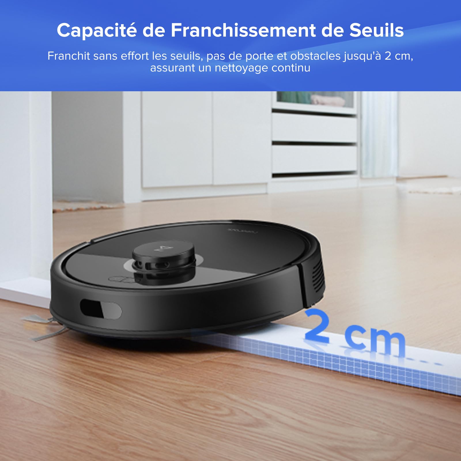 roborock Q7 L5+ Set Aspirateur Robot Laveur avec Station, 8000 Pa Aspiration, Vidange Automatique, 3 Niveaux d'eau, Double Anti-emmêlement, Navigation LiDAR, Idéal pour Poils d'animaux/Tapis, App