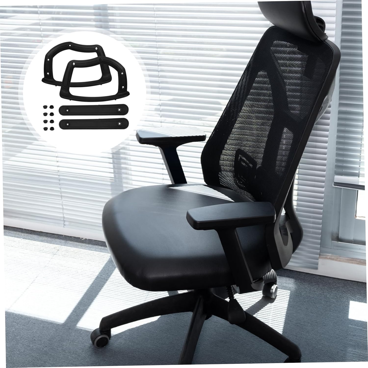 1pair Ergonomic Office Chair Arm Rest Replacement Wear-Resistant Plastic Armrest Parts for Desk Chairs Stylish and User-Friendly Design Easy Installation