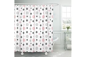 Emvency Pink and Gray Shower Curtain: Geometric Flair for Your Bathroom Oasis