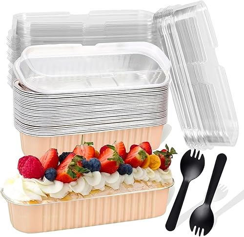 Miniatura 7 de 40 mini moldes para pan en forma de corazón con tapas, mini moldes para pasteles con tapas, moldes para magdalenas, tazas desechables para hornear