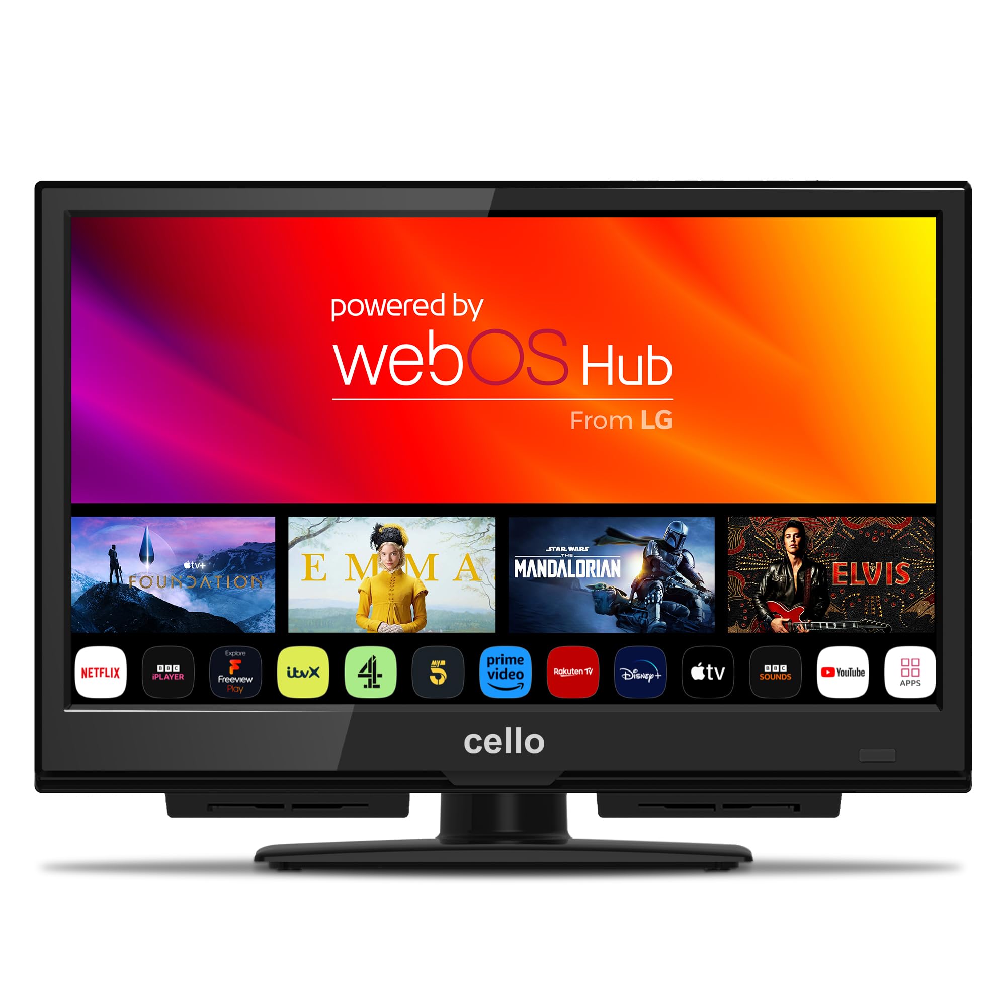 Cello C1624WS 16" Smart TV WEBOS by LG Full HD LED TV Triple Tuner DVB-T/T2-C-S/S2 HDMI USB Bluetooth 230V „Pitch Perfect Sound“ für ein einzigartiges Klangerlebnis