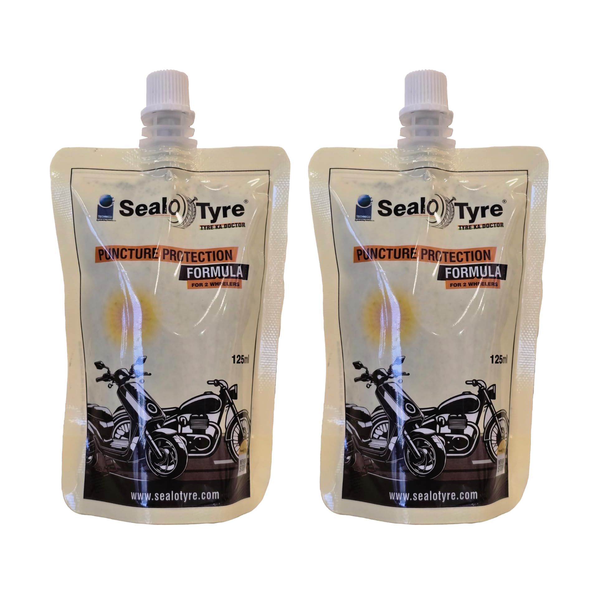 Sealotyre Anti Puncture Tubeless Tyre Sealant | Instant Puncture Repair for Scooters | Anti-Leak Formula | Gel Based Puncture Solution Combo Pack of 2 (125ml) Pouch-image-23