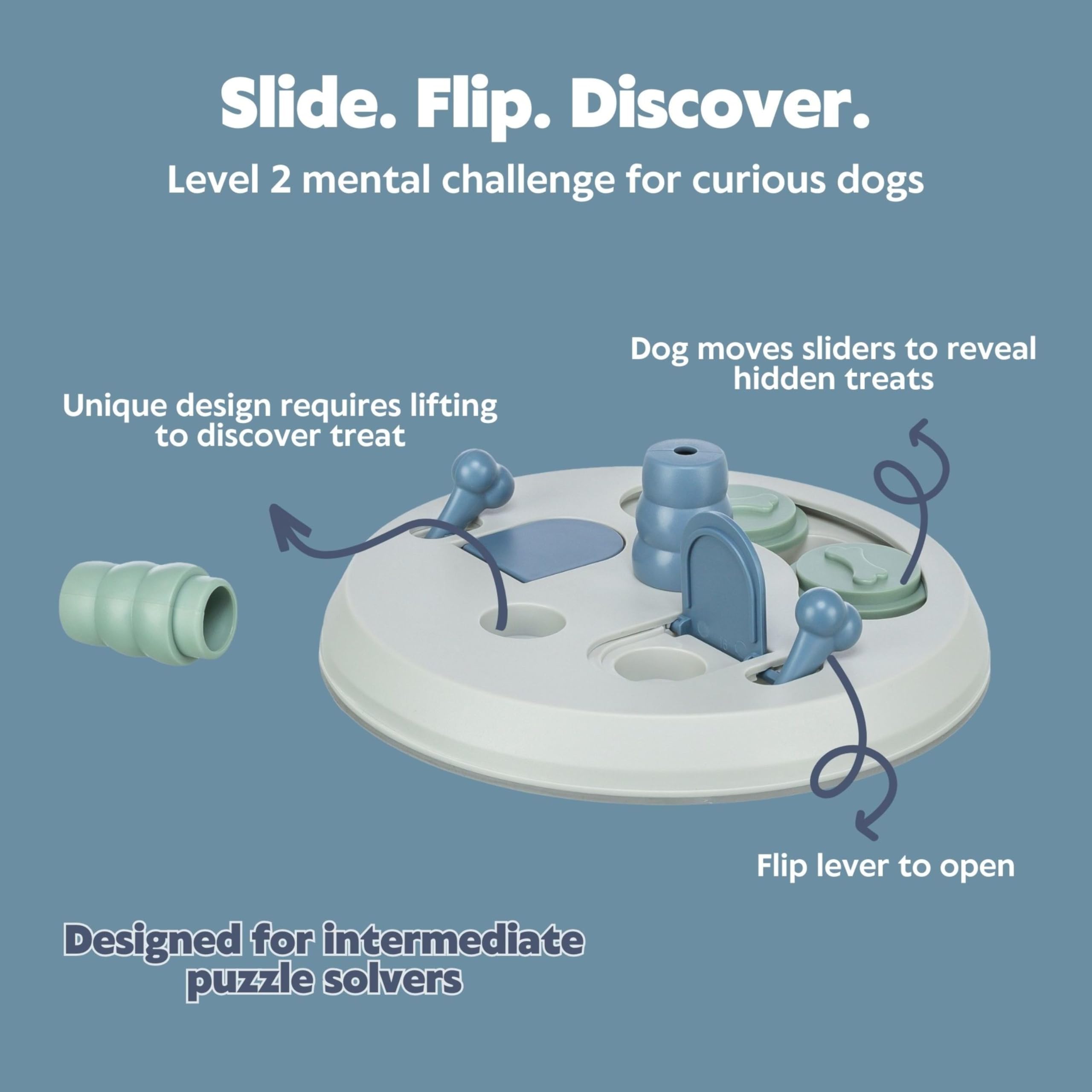 TRIXIE Dog Activity Flip Board – giocattolo intelligente interattivo per cani – stimola il problem-solving, l'arricchimento mentale & la curiosità naturale – ø 23 cm
