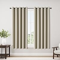 Vista 135 de ChrisDowa - Cortinas blackout con ojales para habitación y sala, juego de 2 paneles de cortinas con aislamiento térmico, gris oscuro, 42 x 63