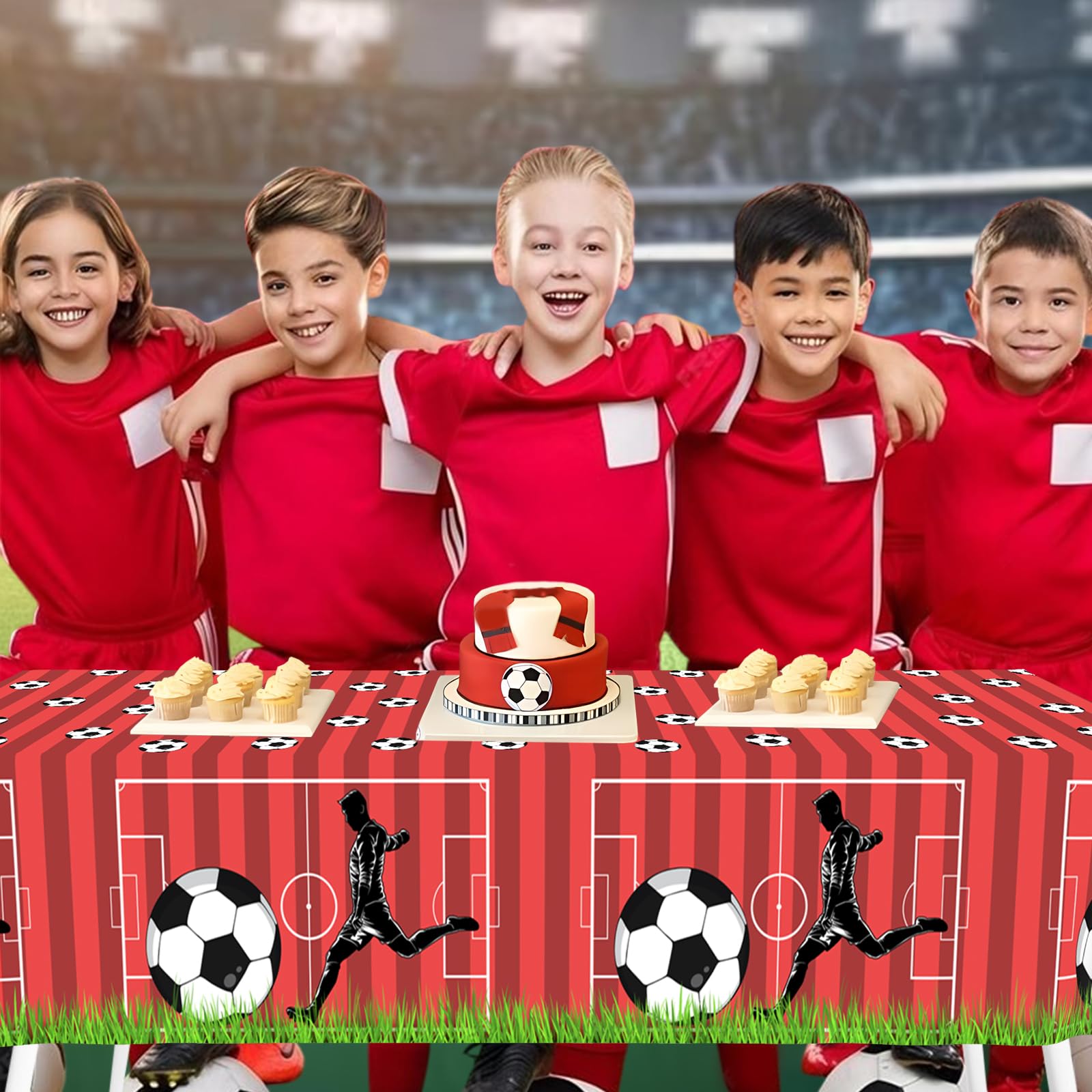 2-Pack Soccer Theme Plastic Tablecloths - 54x87 Inch Disposable Covers For Game Day & Parties - View #7