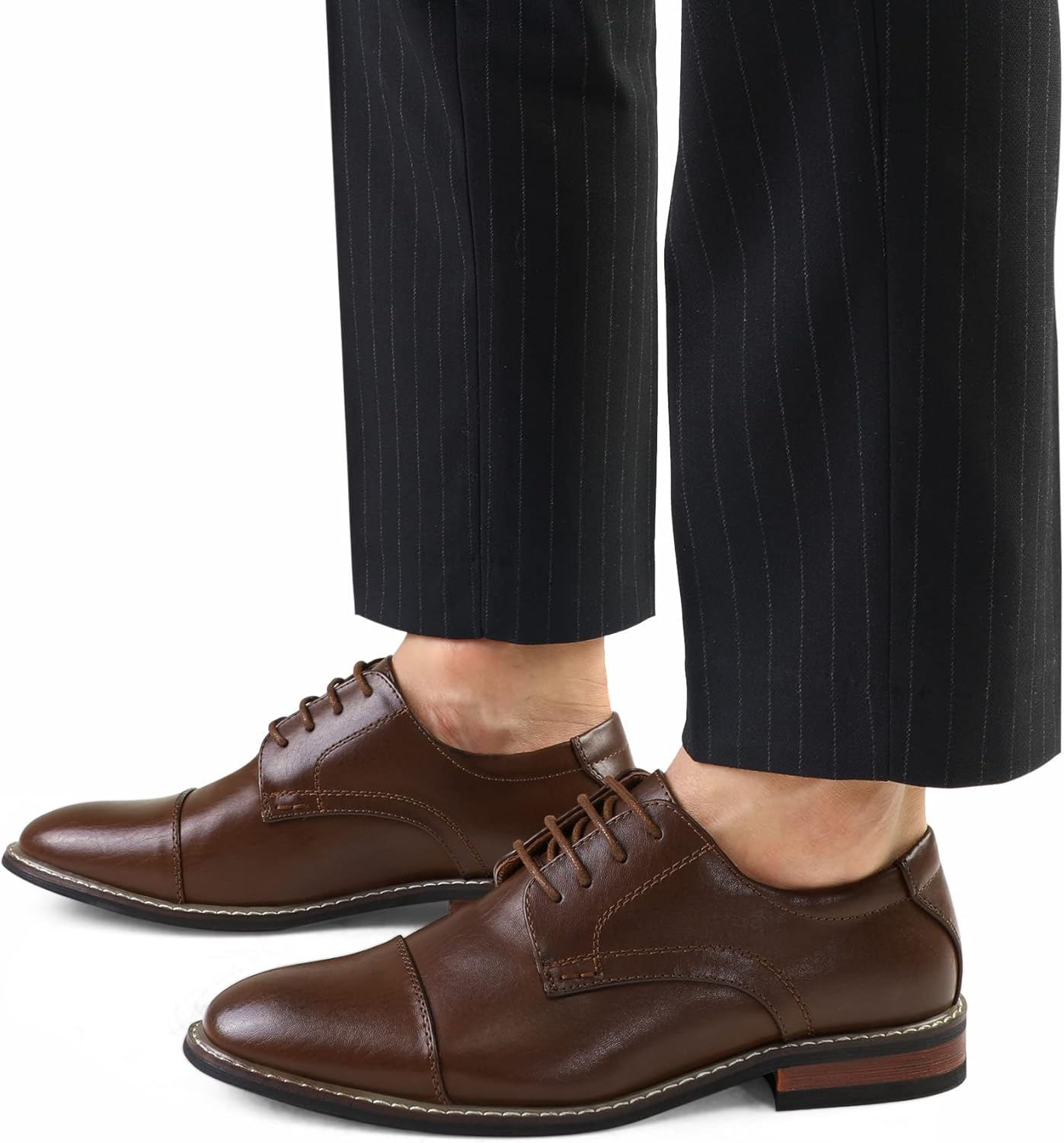 Men's Dress Shoes Formal Business Classic Lace Up Wingtip Oxford Shoes - Image 2