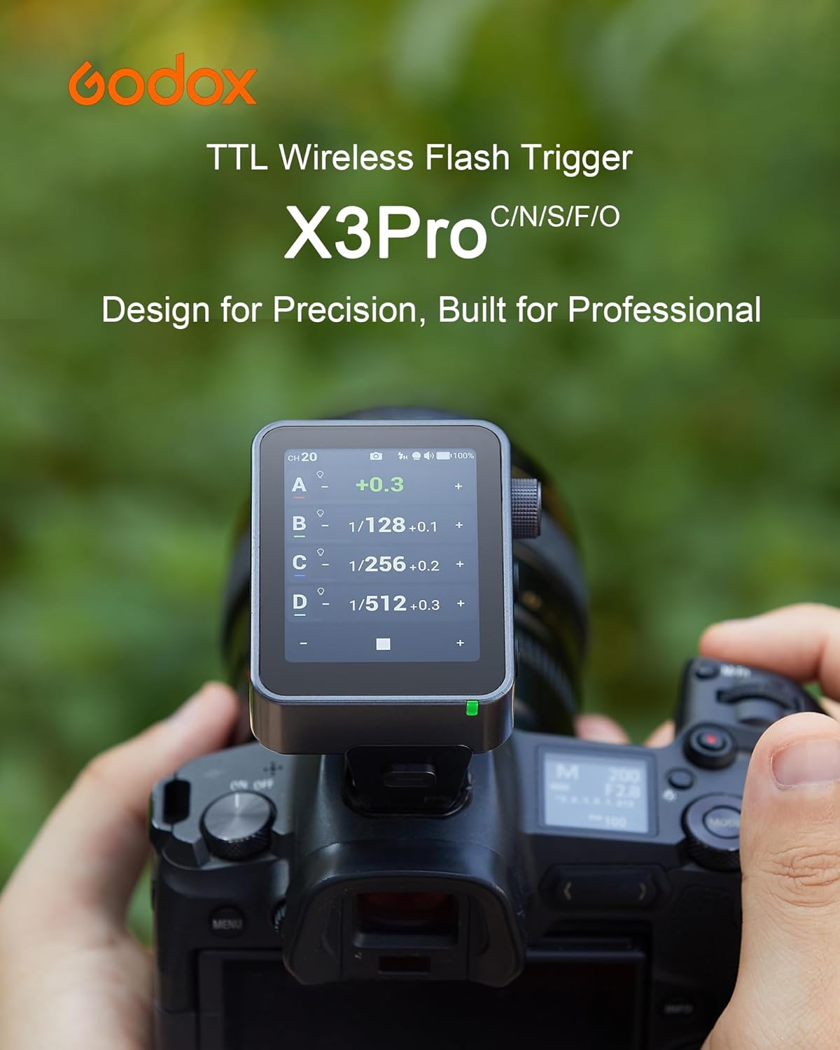 Godox X3 Pro X3Pro-F TTL Wireless Flash Trigger for Fujifilm, Support 1/8000s High Speed Sync, 2.4G Wireless Remote, 2.4 inch Touch Screen OLED Display, Smart APP Control