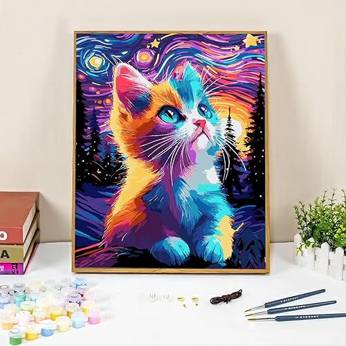 Miniatura 3 de QUITEDEW Pintura por números para adultos principiantes, mar, volcán, pintura por números, pintura de paisaje por números, pintura de paisaje para