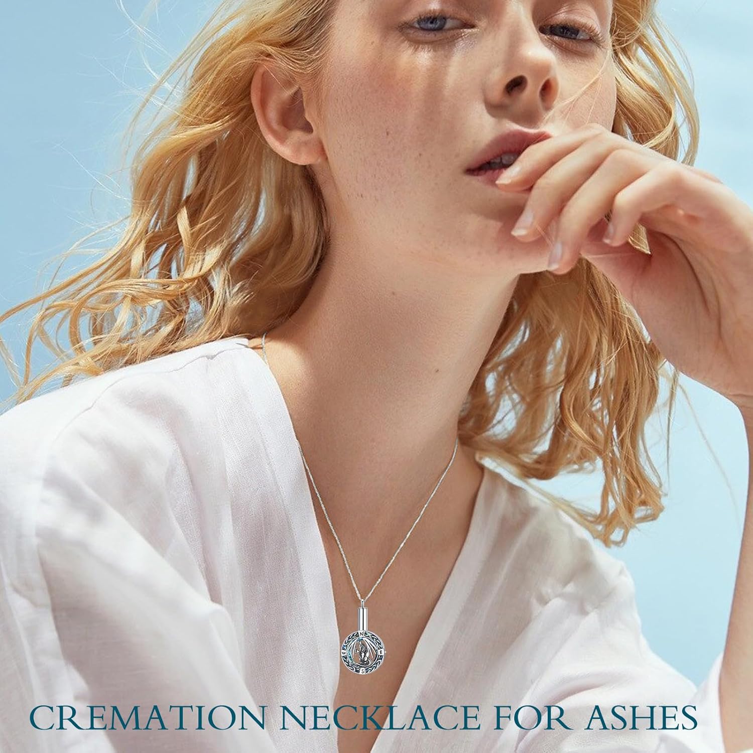 TOUPOP Tree of Life Urn Necklace for Ashes with Circle Crystal 925 Sterling Silver Celtic Cremation Jewelry with Funnel Filler Memorial Keepsake Gifts for Women