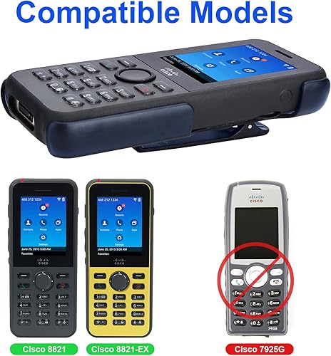 Miniatura 2 de iGuerburn VoIP - Funda para teléfono Cisco 8821 y 8821-EX, soporte para teléfono Cisco con clip giratorio para cinturón de 360 grados (azul)
