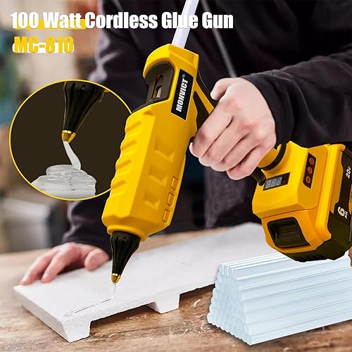 Vista 13 de Pistola de pegamento caliente de tamaño completo, pistolas de pegamento MONVICT de 120 W y 80 W, pistola de pegamento industrial grande de doble