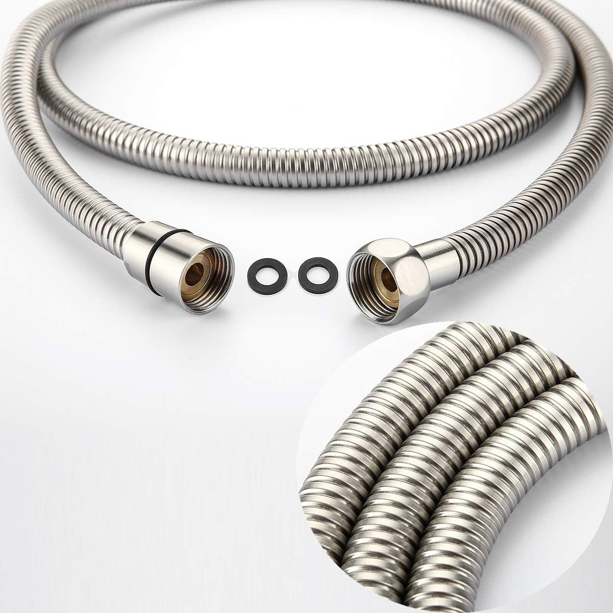 Promo Discount Up To 70% Off TRIPHIL 5 in 1 Rainfall Shower Head Combo Brushed Nickel 9 Inches, Showerhead | Handheld Shower Head 3-Way Spray Massage Spa & Combination | 59 Inches Hose | Shower Arm with Flange and Teflon Tape