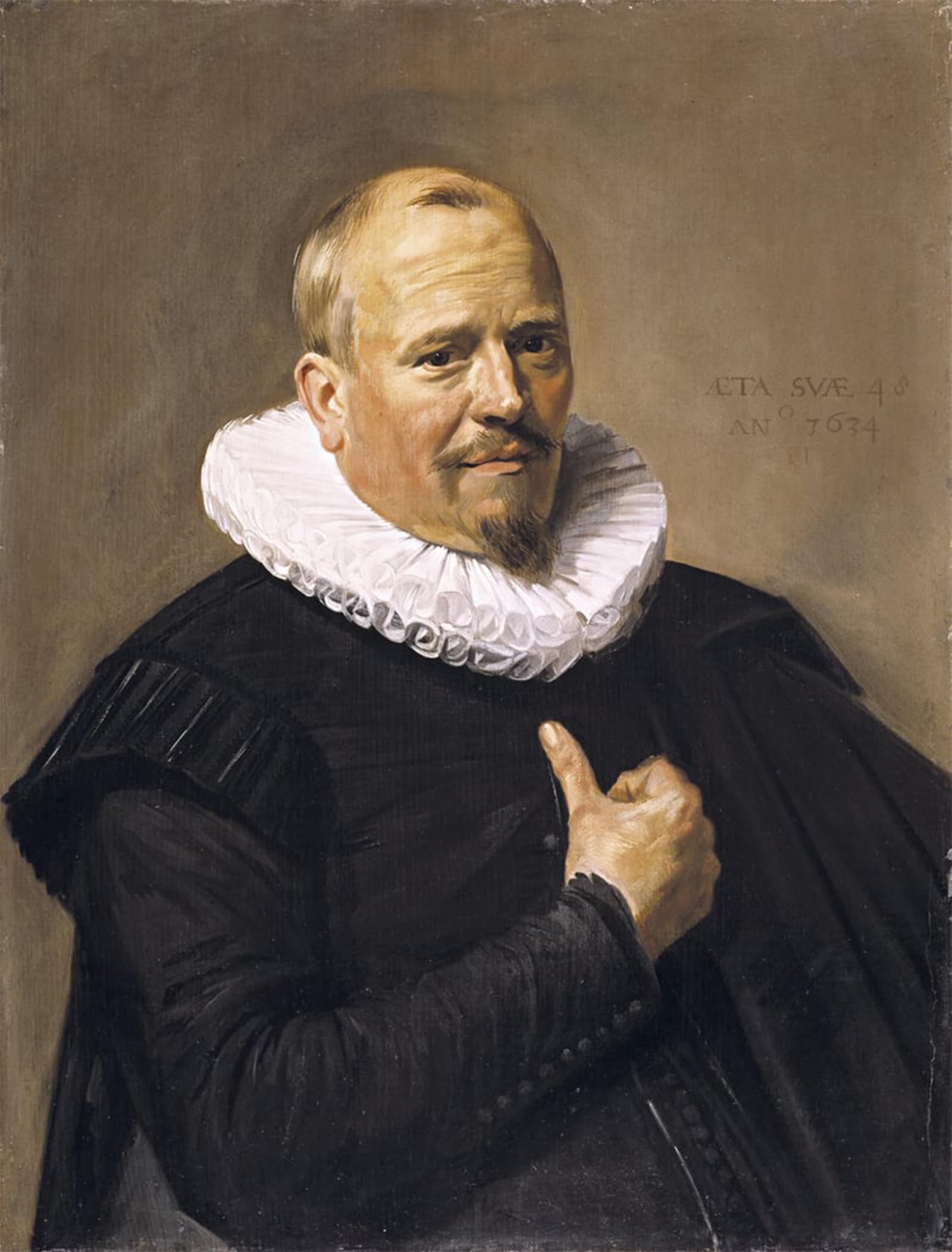 ARTXLXXBN Famous Prints Artwork Pictures Poster Painting Art Portrait of a Man by Frans Hals Artwork Landscape Pictures for Home Decor 60x90cm
