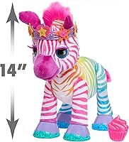 Vista 6 de FurReal Zenya Mi Zebra Arcoíris Interactiva de Peluche con Accesorios, 22 piezas, Juego de Simulación, Juguetes para Niños a Partir de 4 Años