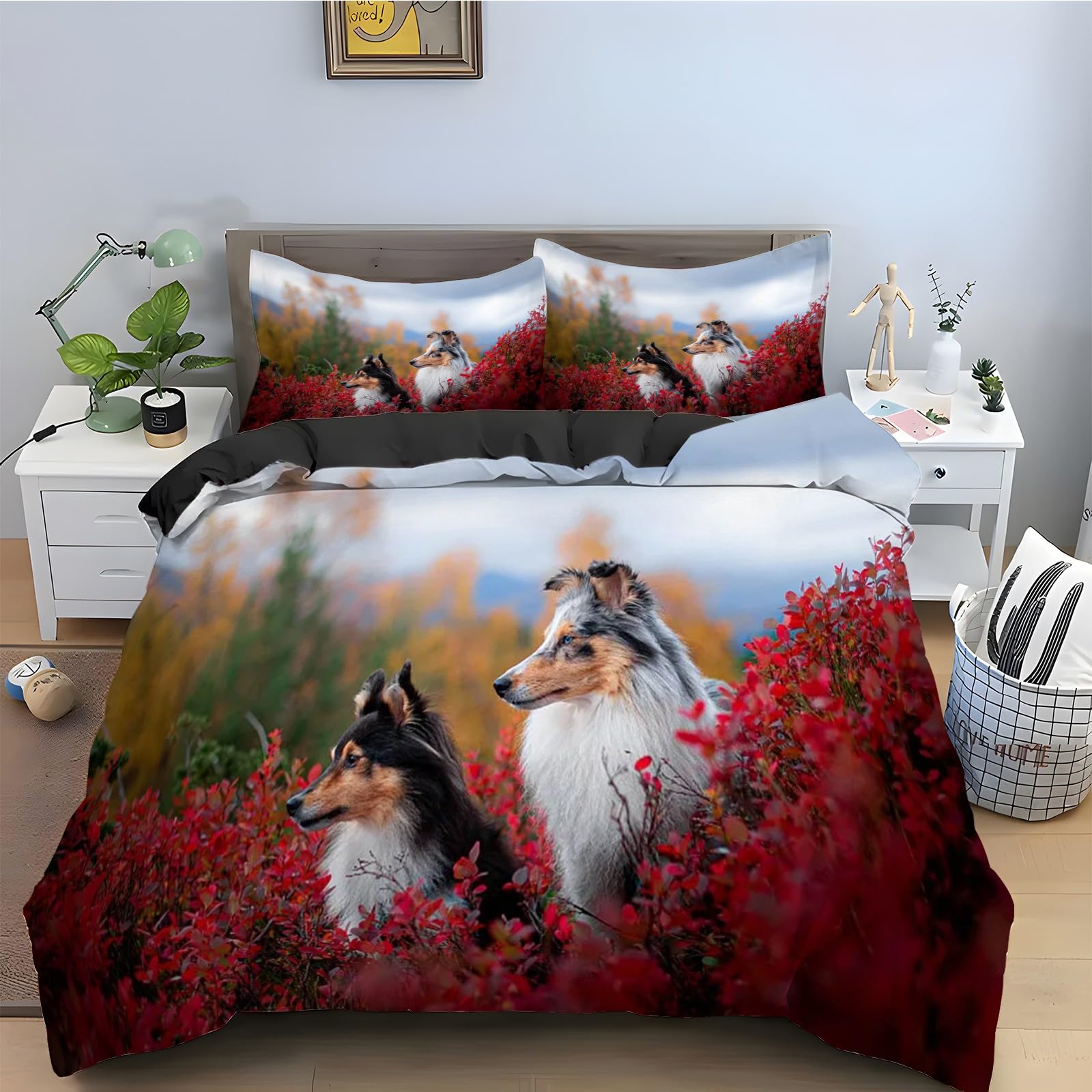 Chien de Berger housse de couette 240x260 pour chambre nature cosy