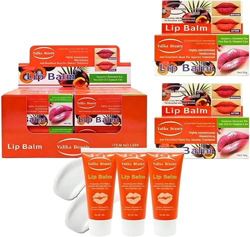 Lip Balm, Highly Concentrated Moisturising, for Dry or Chapped Lips, Pack of 12