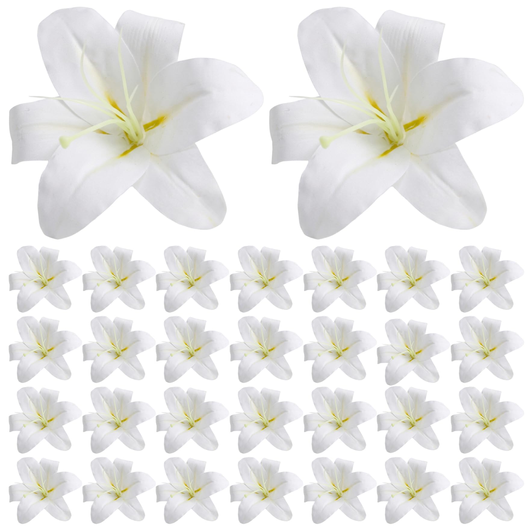 Lys artificiels 3D au toucher réel blancs pour grands décors