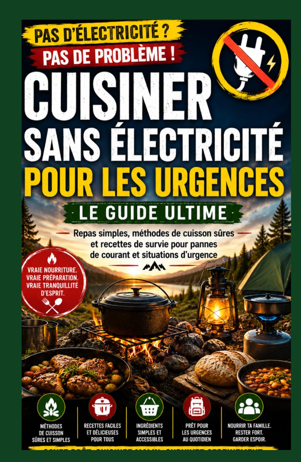 Guide de cuisson sans électricité pour les urgences.: Repas simples, méthodes de cuisson sûres et recettes de survie face aux pannes de courant et aux coupures de courant.