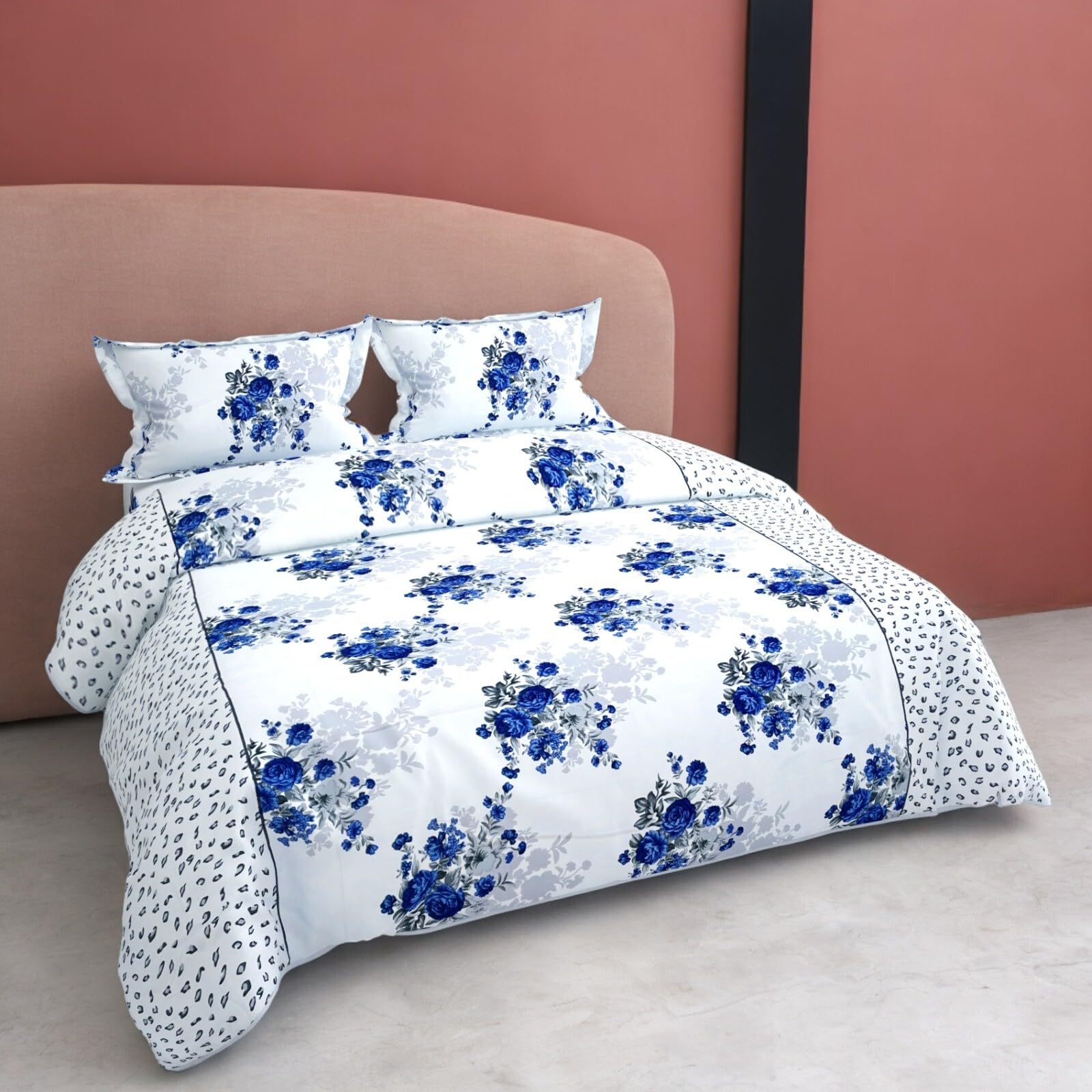 LA MANTTA 144 TC Cotton Double 3D Printed Flat Bedsheet (Pack of 1, Blue) (B0DDJ88PJT) Amazon Price History, Amazon Price Tracker