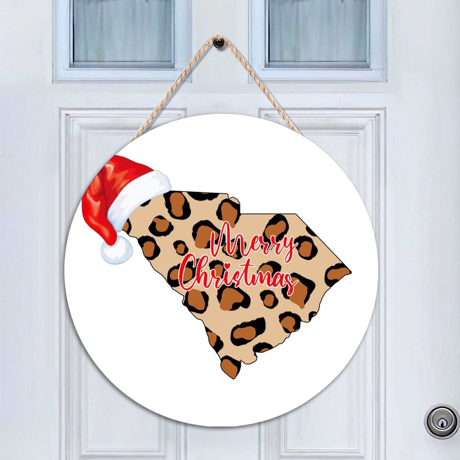 Plaque décorative ronde bois suspendre Caroline du Sud 45cm