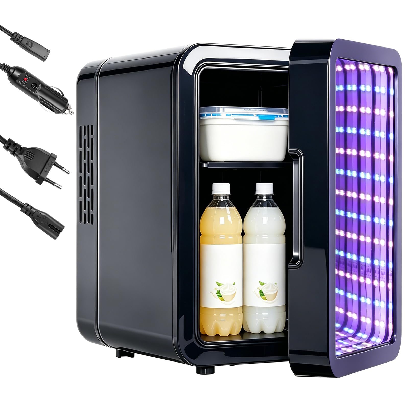 Nevera mini de 4 litros, termoeléctrica, refrigerador cosmético, refrigerador y calor (40 dB, 36 W, CC/AC), pequeño frigorífico portátil silencioso para coche, oficina, dormitorio