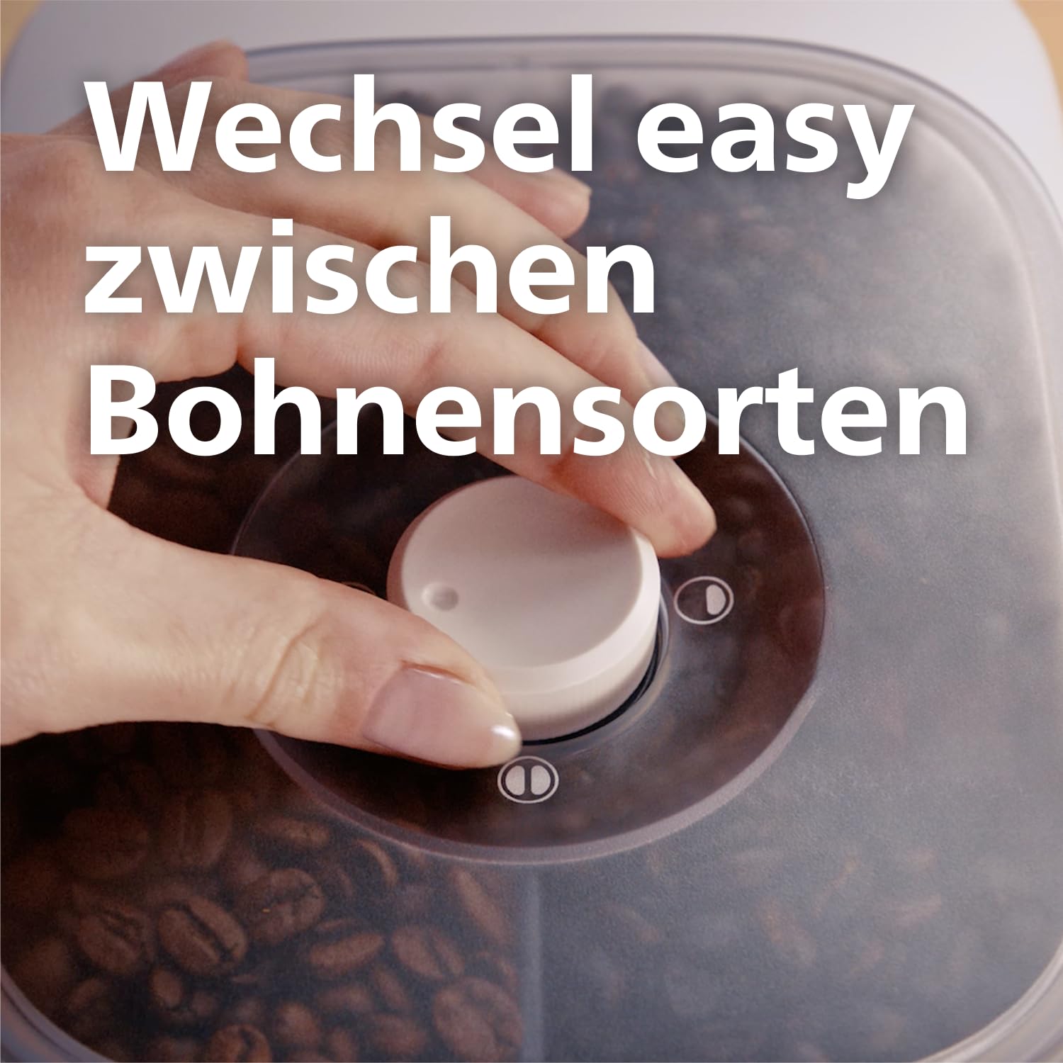 Philips Baristina Espressomaschine mit Bean swap, 16 bar, Dualer Bohnenbehälter, Espresso & Café Crema, naturweiß/weißer Siebträger (BAR320/00)