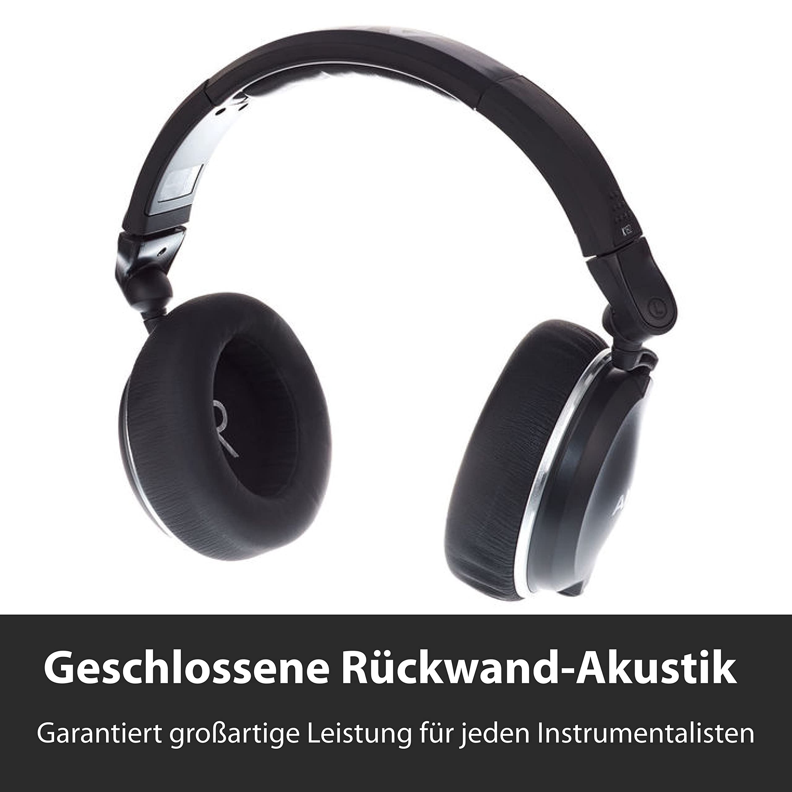 AKG K182 Geschlossener Monitor-Kopfhörer, Over-Ear-Design, austauschbare Ohrpolster, leicht faltbar, abnehmbares Kabel und Adapter - Schwarz