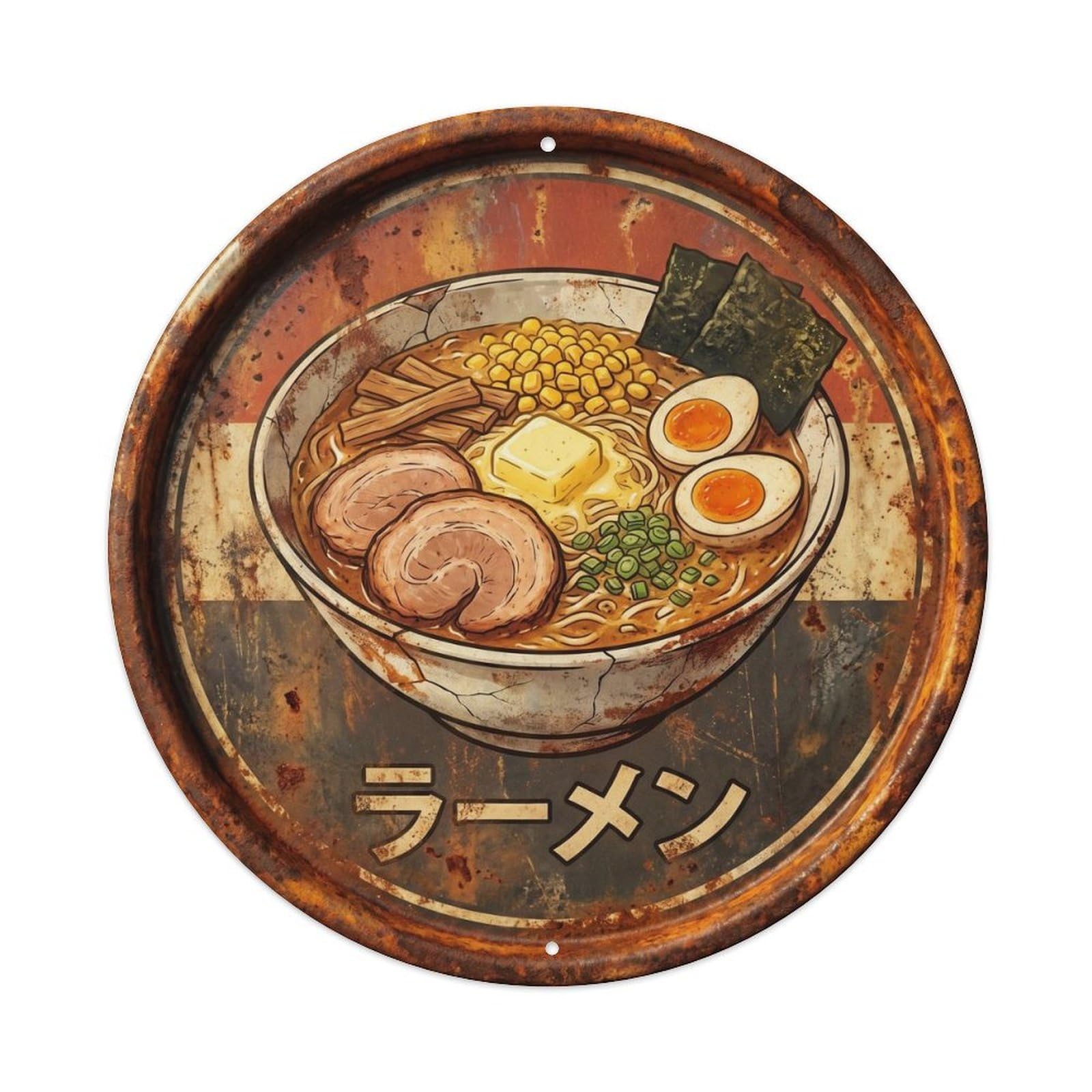 Cxhjca 8X8inch(20X20cm) Ramen Japanese Noodle Bar Vintage Restaurant Street Metal Tin Sign