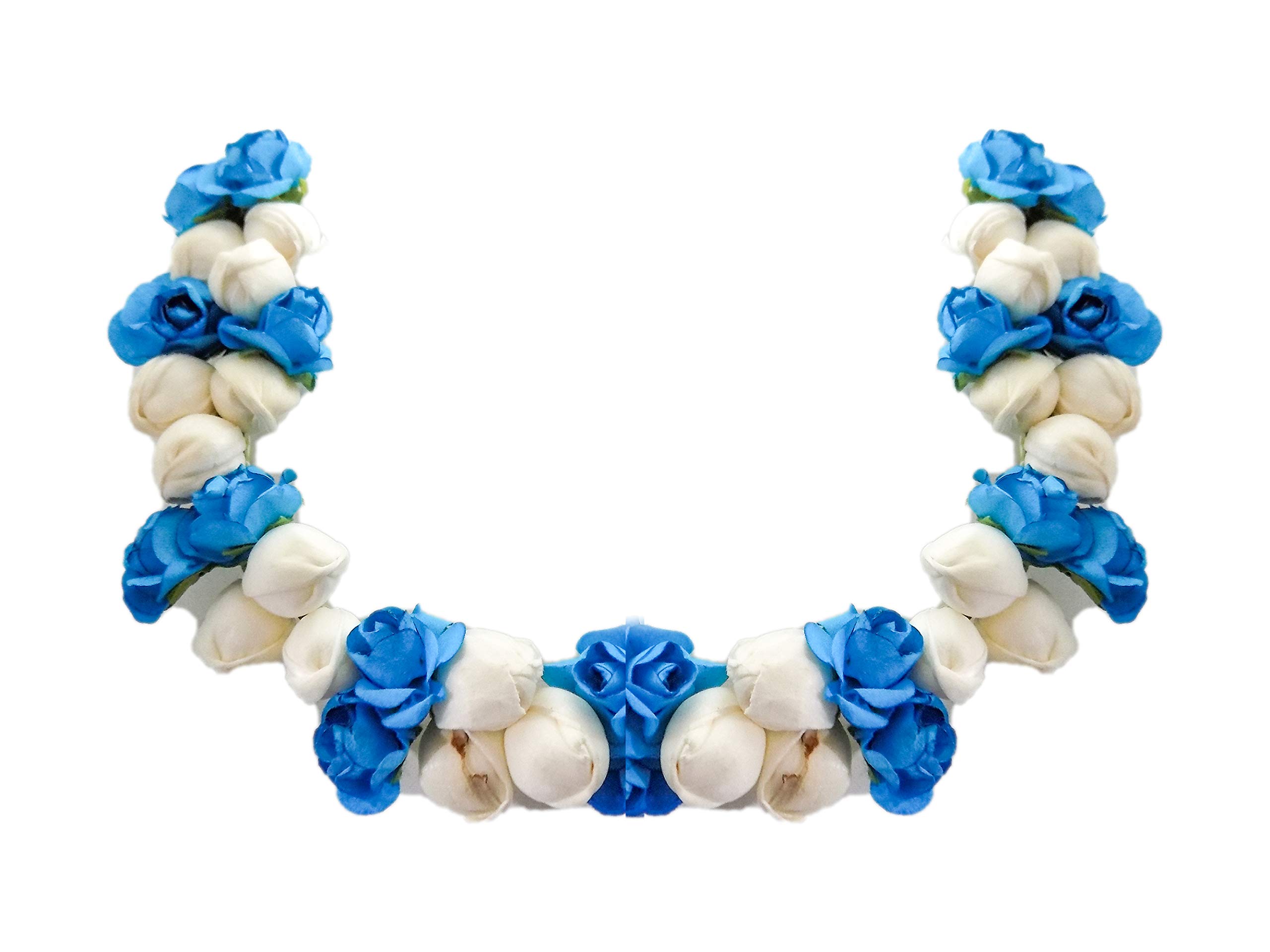 Kabello Flower Mogra Design Gajra For Festival And Party Use Blue White Pack Of 1-image-21