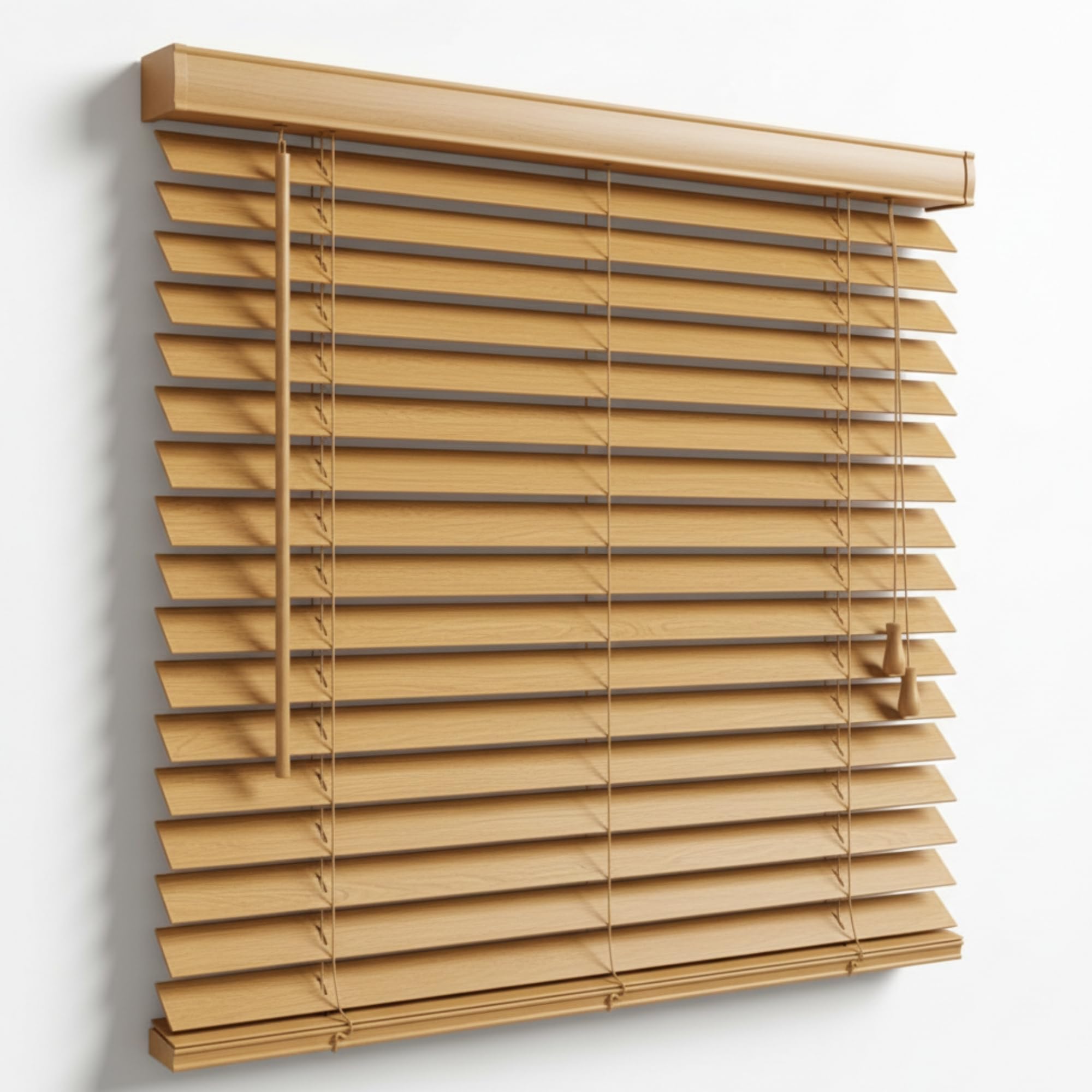 WILSONS DIRECT - PVC Venetian Window Blinds With Twist Open Close - Trimmable, Easy Fit with Twist Wand & Child-Safe Cords - Moisture Resistant Slat Wall & Recess Mount (Teak, 90W x 150H cm)