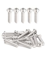Vista 12 de Tornillos de cabeza de botón M4-0.7 x 1-1/2 "(40 mm) Tornillos de cabeza de botón (100 piezas) 18-8 Acero inoxidable 304 Allen Hex Drive Tornillo