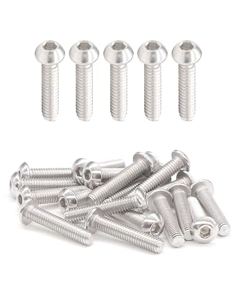 M4-0.7 x 1 Button Head Socket Cap Bolts Screws 100pcs 18-8 Stainless Steel 304 Allen Hex Drive Fully Thread Machine Screw ISO7380 | by IMSCREWS