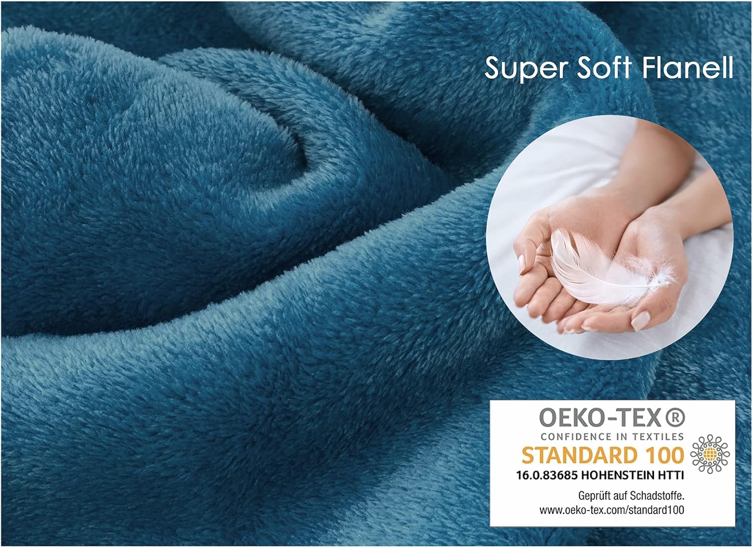 ® Flannel Cuddly Cushion Super Soft Decorative Cushion Plush Typ380 Cushion Cover Dark Petrol 48 x 48 cm