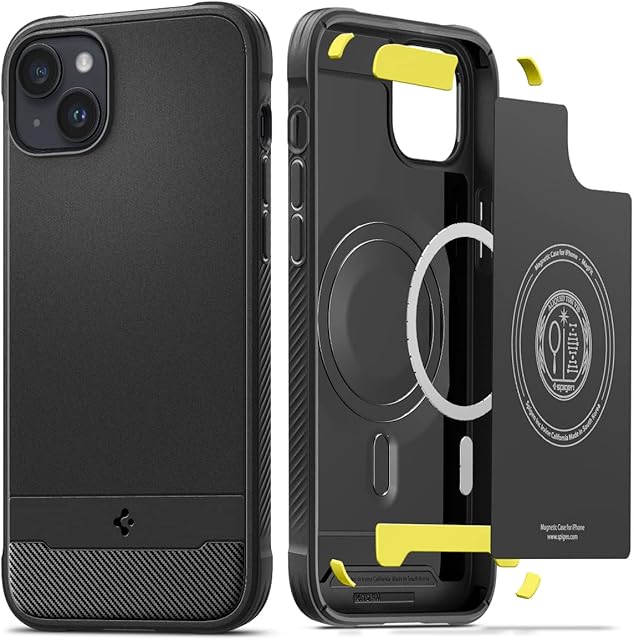 Spigen Rugged Armor MagFit Case Compatible with iPhone 14 - Matte Black