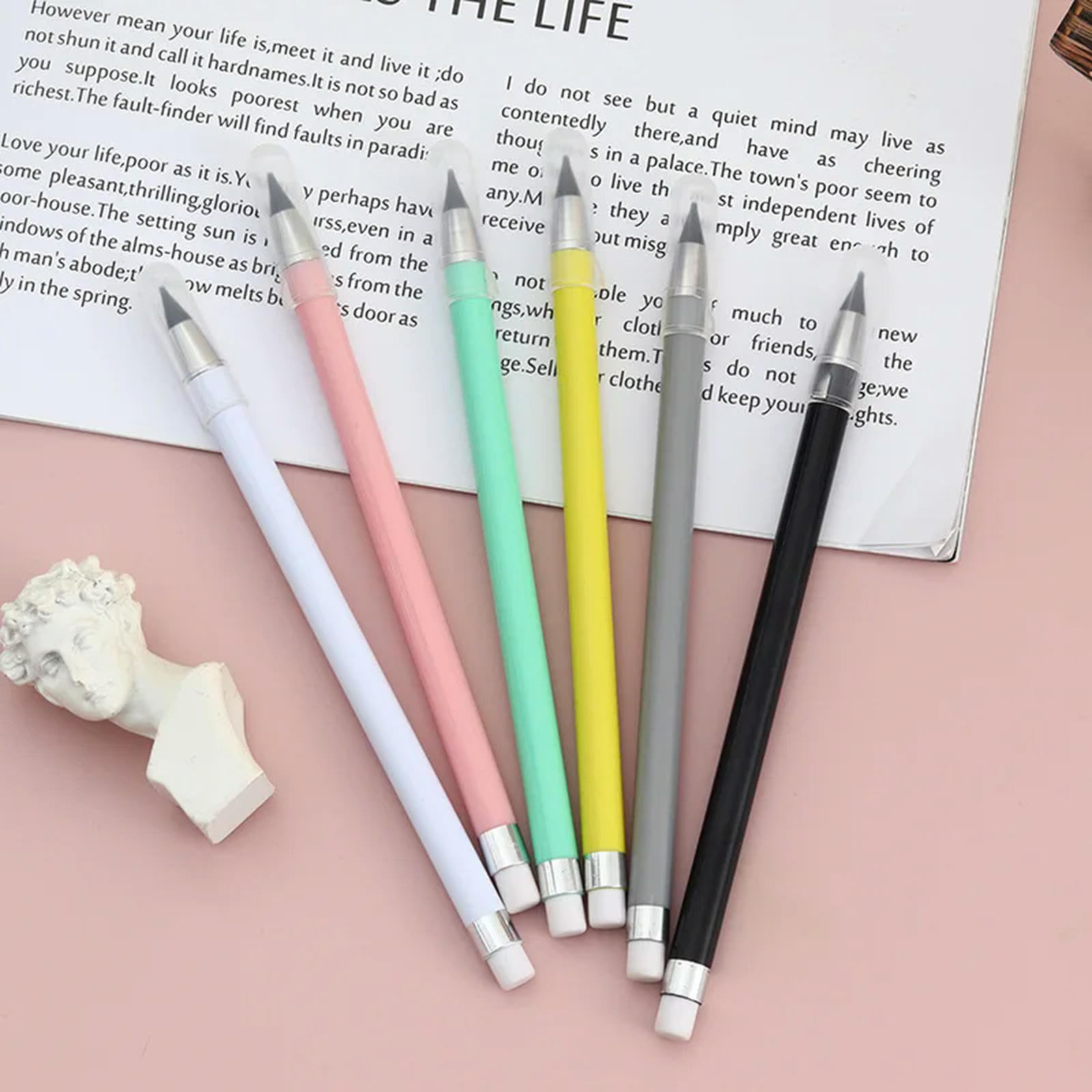 Écrire un crayon, Coffret de 24 crayons effaçables noirs avec mine HB(12Pcs black set)