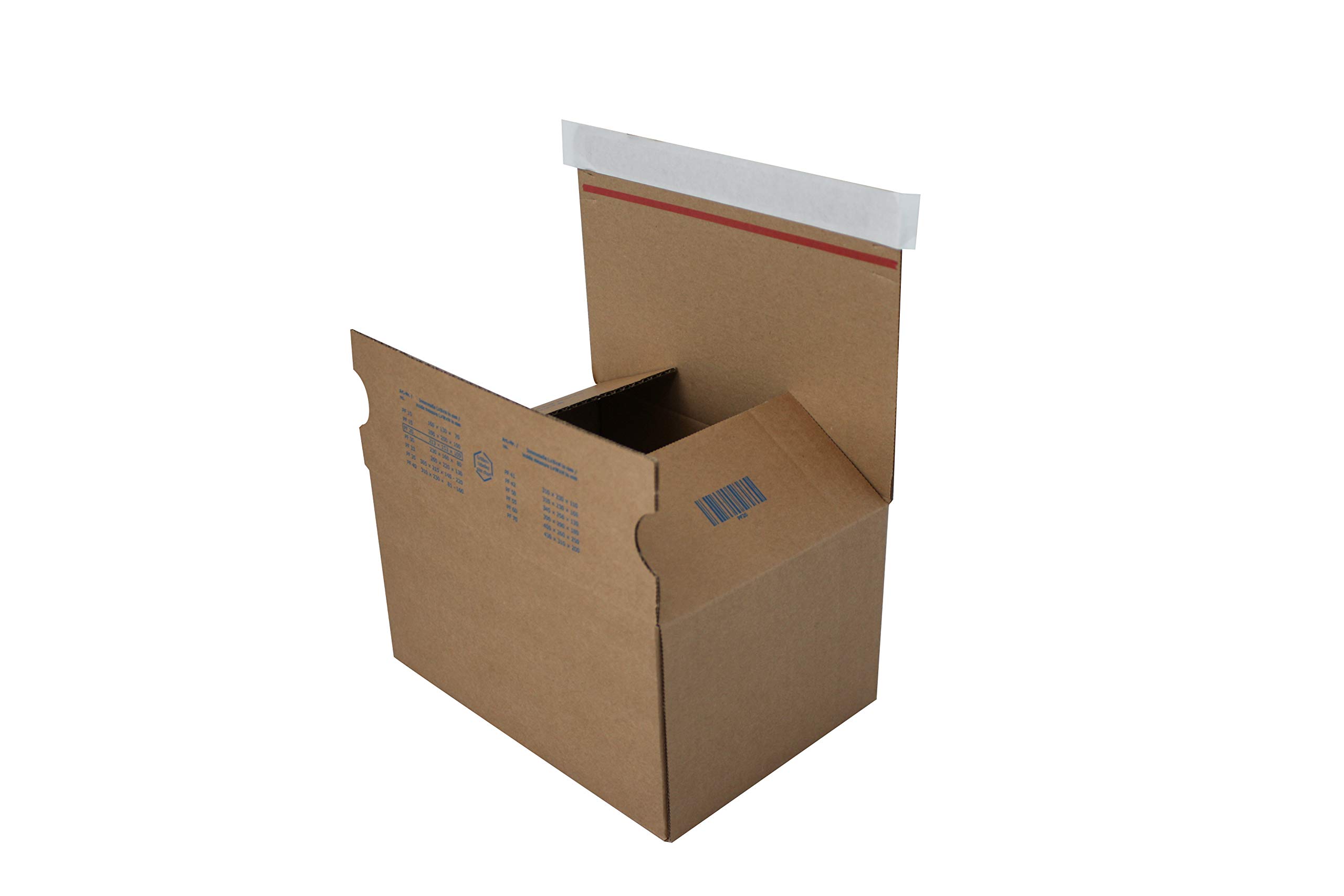 Carte Dozio - Boîtes en carton avec emballage suspendu pour expéditions - F.to int boîte 260 x 220 x 130-20 pièces en paquet