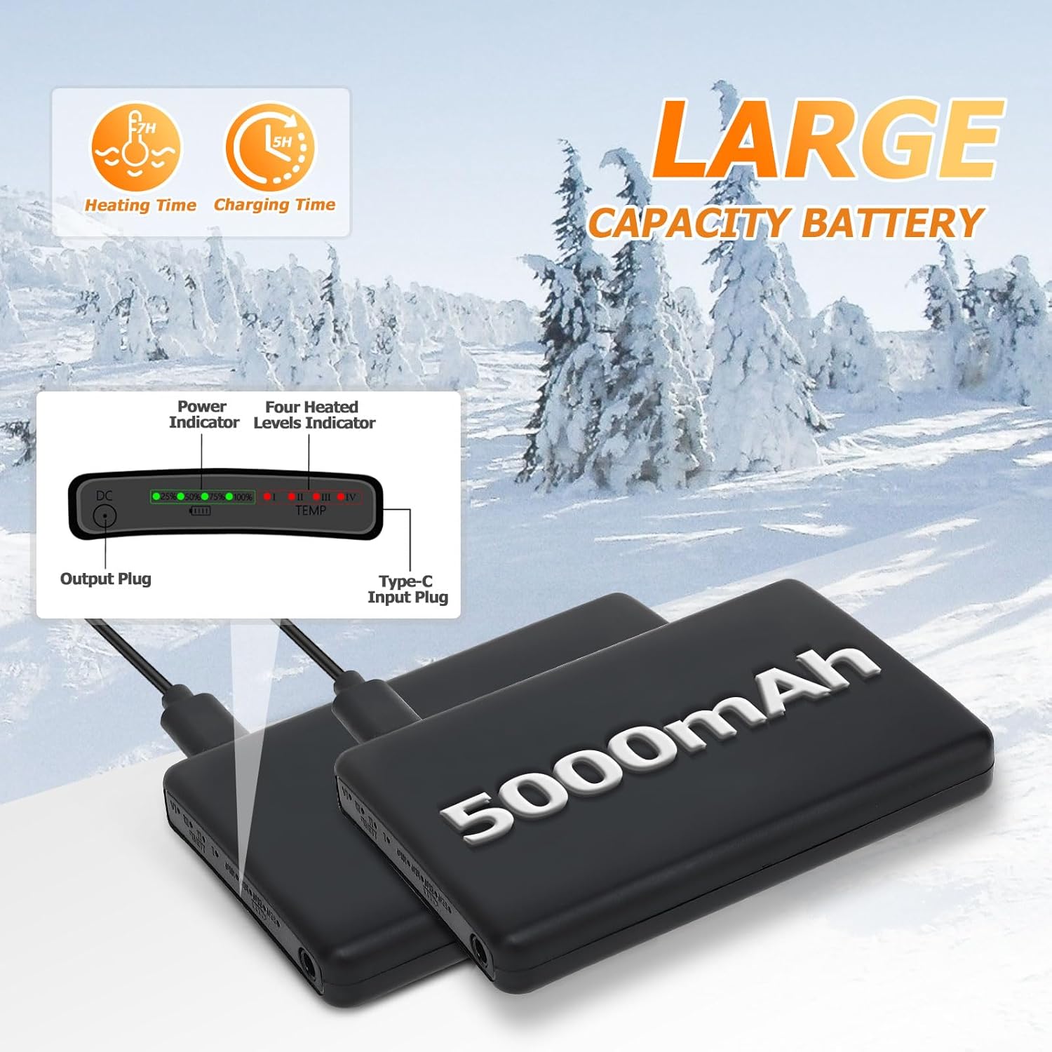 Rechargeable Heated Socks for Men Women with APP Control, 5000mAh*2 Battery Heating Socks, Electric Heated Socks for Outdoor Work Camping Fishing Climbing