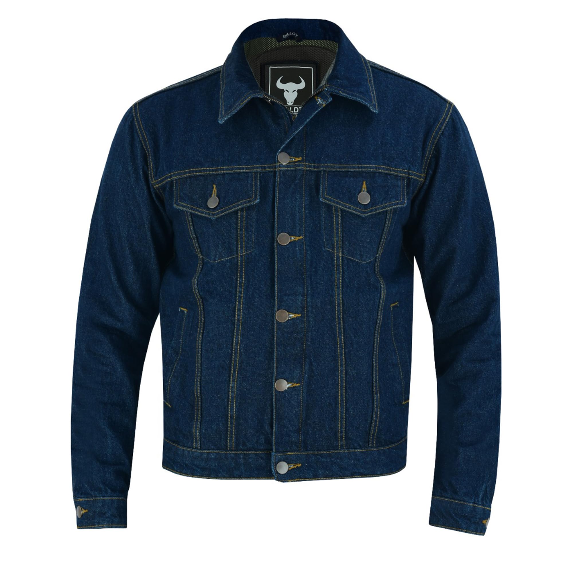 BULLDT Herren Motorradjacke mit Protektoren futter aus 100% Aramid Jeansjacke Trucker