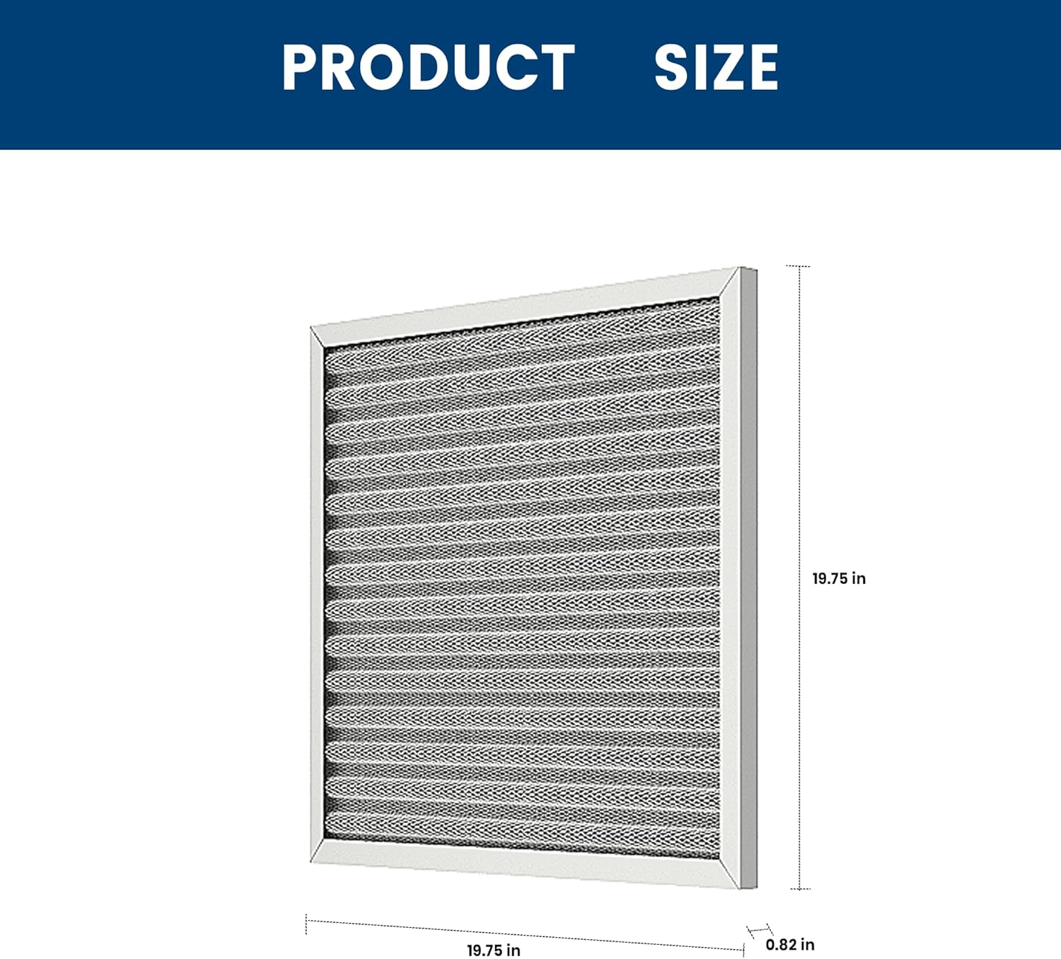 20x20x1 HVAC Furnace Air Filter, Lasts a Lifetime, Washable, the Last HVAC Filter You Will Ever Buy, Healthier Home or Office, Merv 8(Actual Size:19.5x19.5x0.82 Inch)