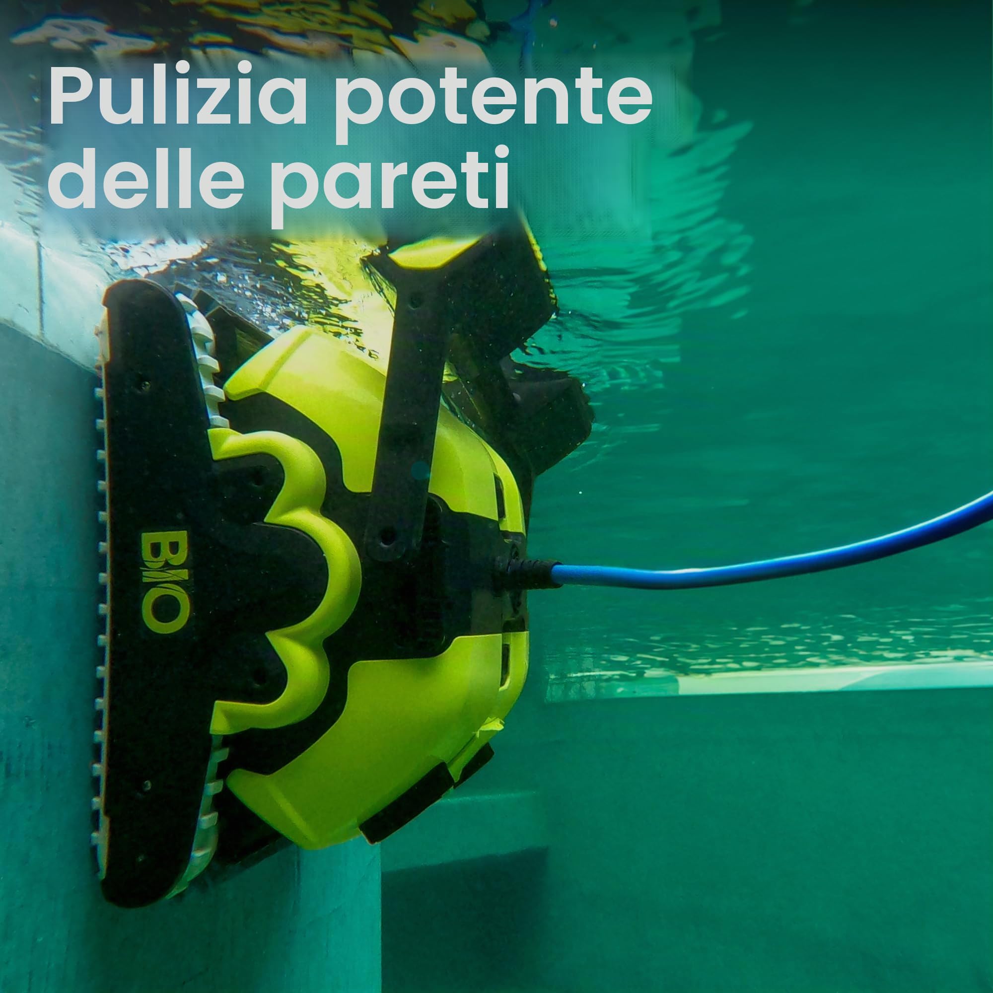 Dolphin Bio Suction Pulitore automatico per piscina con cavo – pavimento, linea di galleggiamento e pulizia delle pareti, piscine incassate fino a 15 m, cura dell'acqua