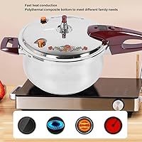 Vista 4 de Olla a presión de acero inoxidable mejorada 2024, mini ollas a presión de 80 KPA para estufas de inducción, gas y eléctricas, con mango ergonómico