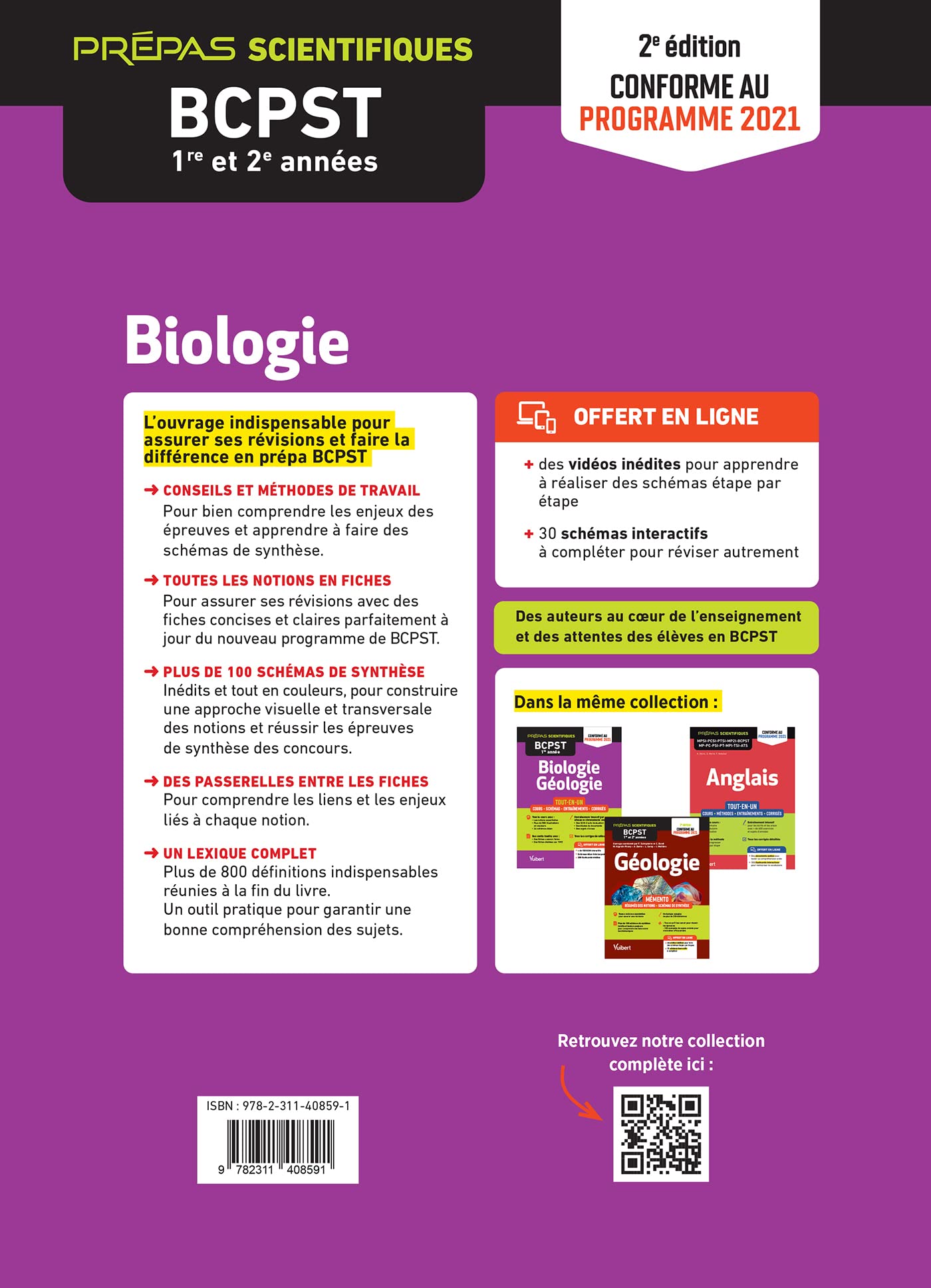 Mémento de Biologie BCPST 1re et 2e années: Notions-clés - Schémas de synthèse - Lexique - Conforme à la réforme 2021