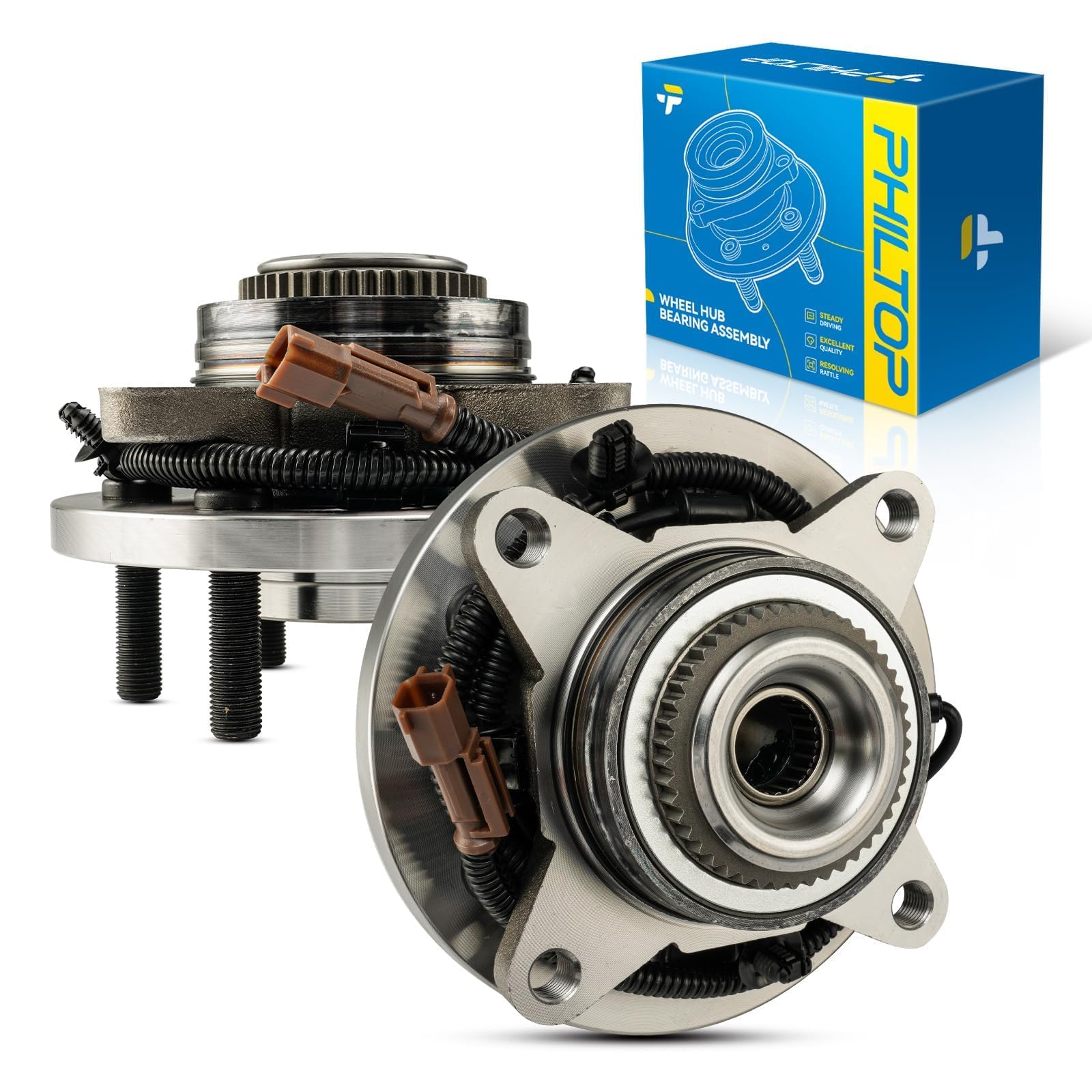PHILTOP 515195 x2 4WD Front Wheel Bearing Hub Assembly for Ford F-150