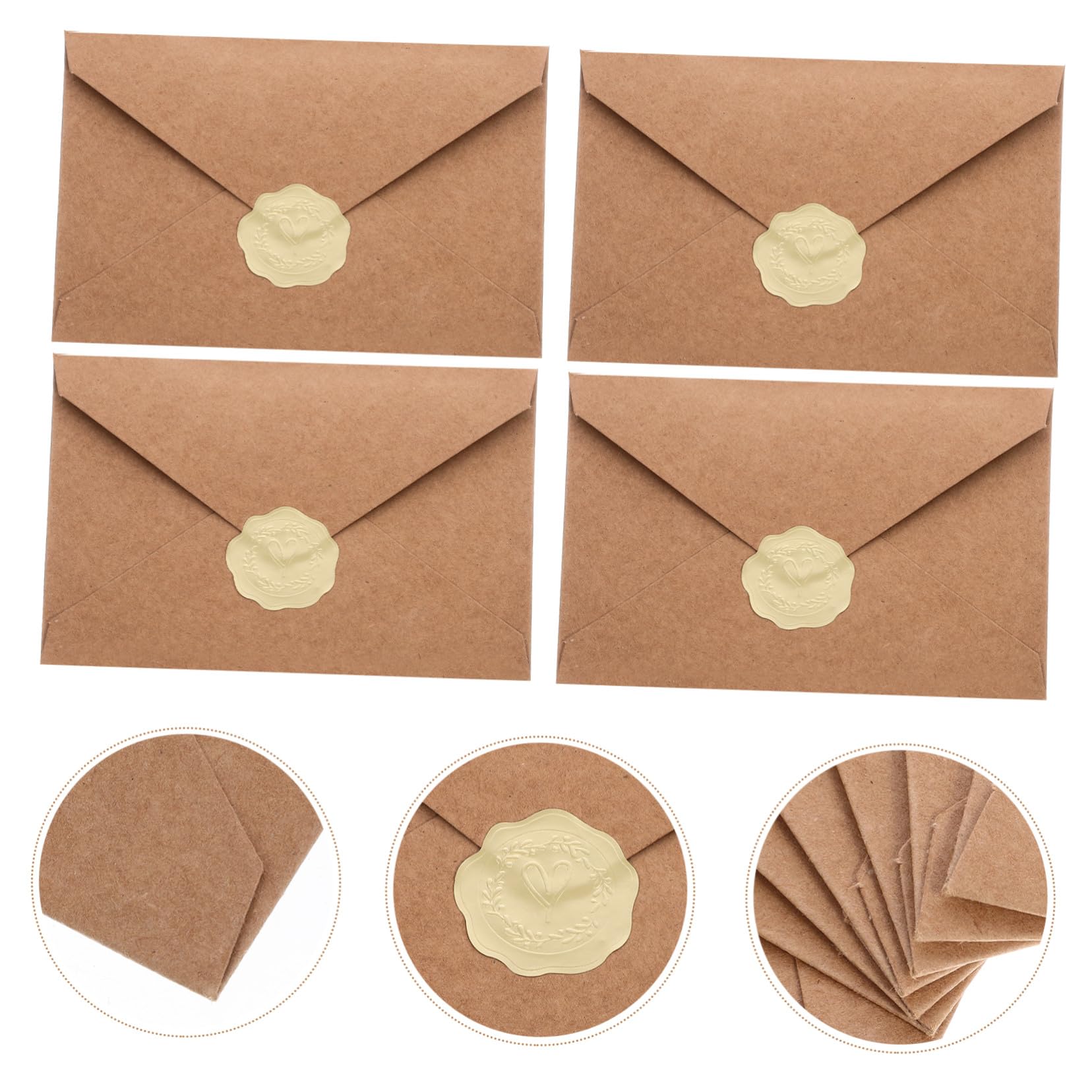 3 Set Buste Vintage in Carta Kraft per Inviti e Biglietti Accessori per Festival e Matrimoni Buste Eleganti e Compatte per Partecipazioni Adatte per Compleanni e Cerimonie