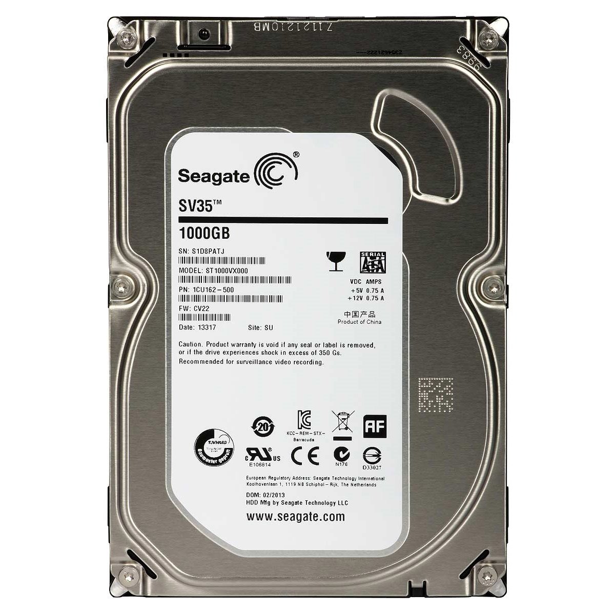 Seagate SV35 - Disco Duro Interno para NAS de 1 TB (SATA III, 3.5", 7200 RPM)