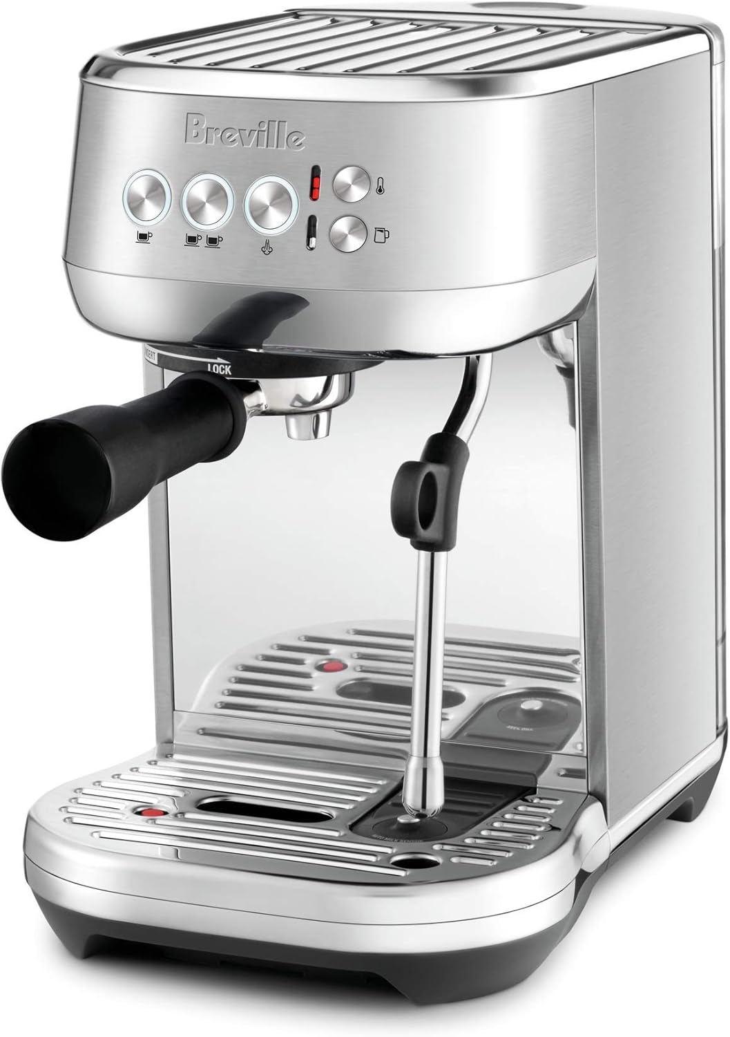 Breville BES500BSS Bambino Plus Espresso Machine, Brushed Stainless Steel (Renewed)