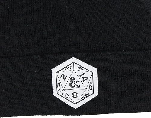 Miniatura 3 de Dungeons and Dragons Beanie d20 - Kit de dados para puños, gorro de calavera, color negro, Negro -