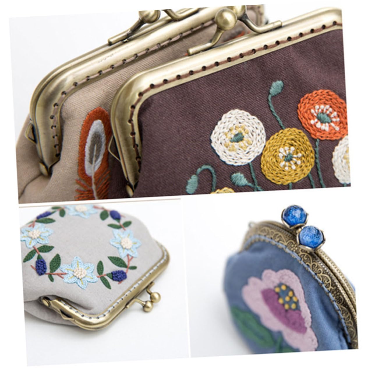 Tofficu 3juegos Kit De Bordado Para Principiantes De Herramientas De Bordado Con Neceser De Moneda Accesorios y Agujas De Lana Para Mujeres y Niñas Estilo Europeo