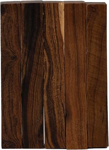 Miniatura 3 de IECAP LLC Paquete de 5 bolígrafos de madera de hierro, espacios en blanco de madera exótica para torneado de bolígrafos y torneado de madera,